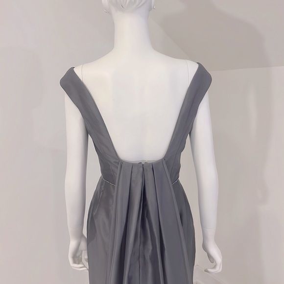 Sample NWT Lela Rose size 8 Suede Charcoal Gray- Organdy- Prisitine - Picture 5 of 9